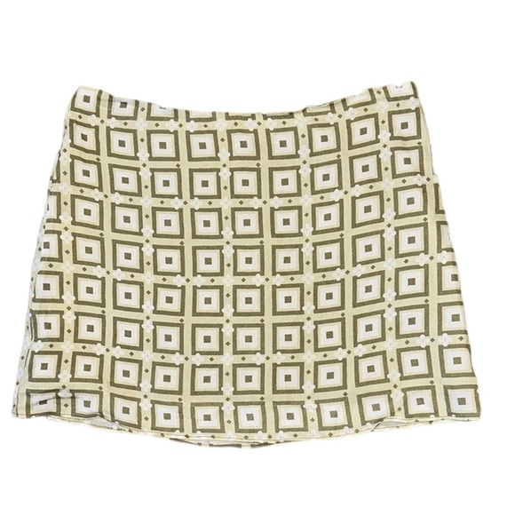 NWT Princess Polly Misuraca Green Geometric Printed Mini Skirt - 2 - Picture 2 of 13